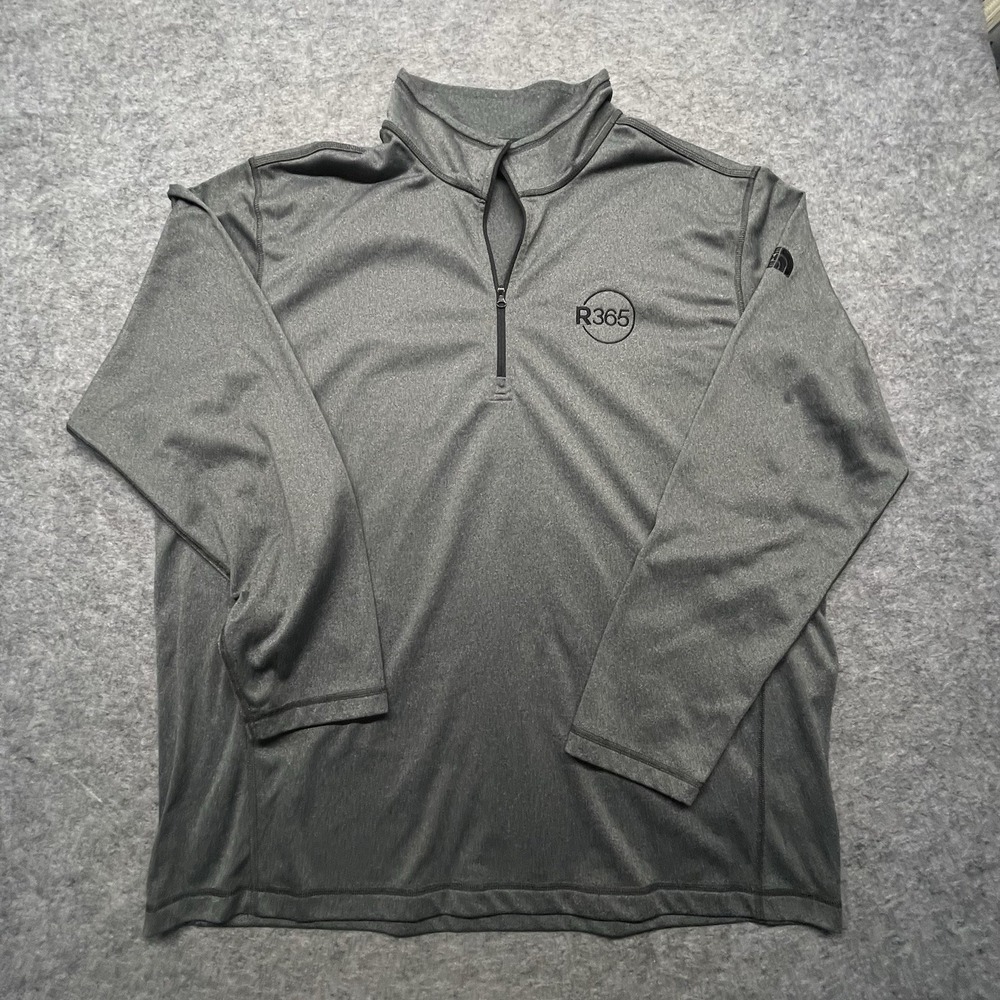 The North Face Pullover Mens XXL Gray Heathered Polyester 1/4 Zip Activewear